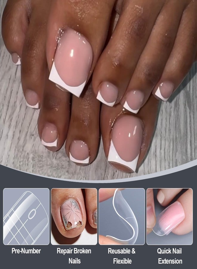 Cycullinyt Dual Toe Forms - Poly Extension Gel Toenail 300pcs Reusable Full Cover Dual Nail Forms, Acrylic Builder Gel Forms Nail Molds for Pedicure Salon & DIY at Home - Image 4