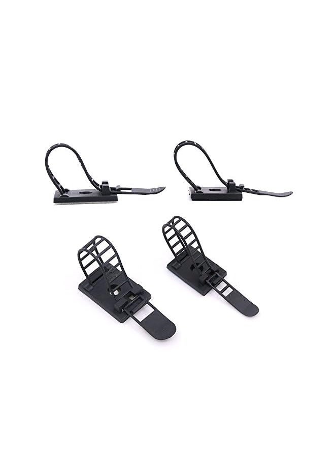 Rustark 50Pcs 2 Sizes Adjustable Self-Adhesive Nylon Cable Straps Cable Ties Cord Clamp for wire management, Large and Small  - Image 3