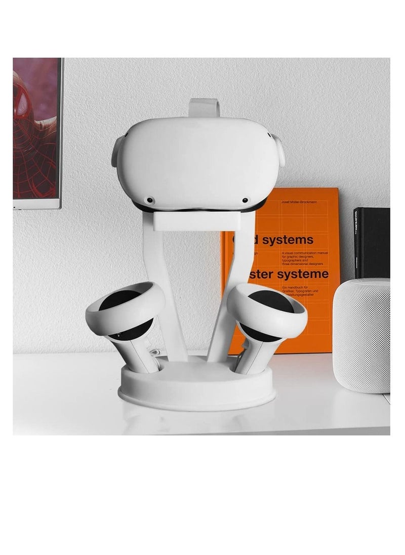 KASTWAVE - VR Stand, Organizer, and Display Stand for Oculus Quest 2/Quest/Meta/Rift/Rift S/PS VR Headset and Touch Controllers (White) - Image 1