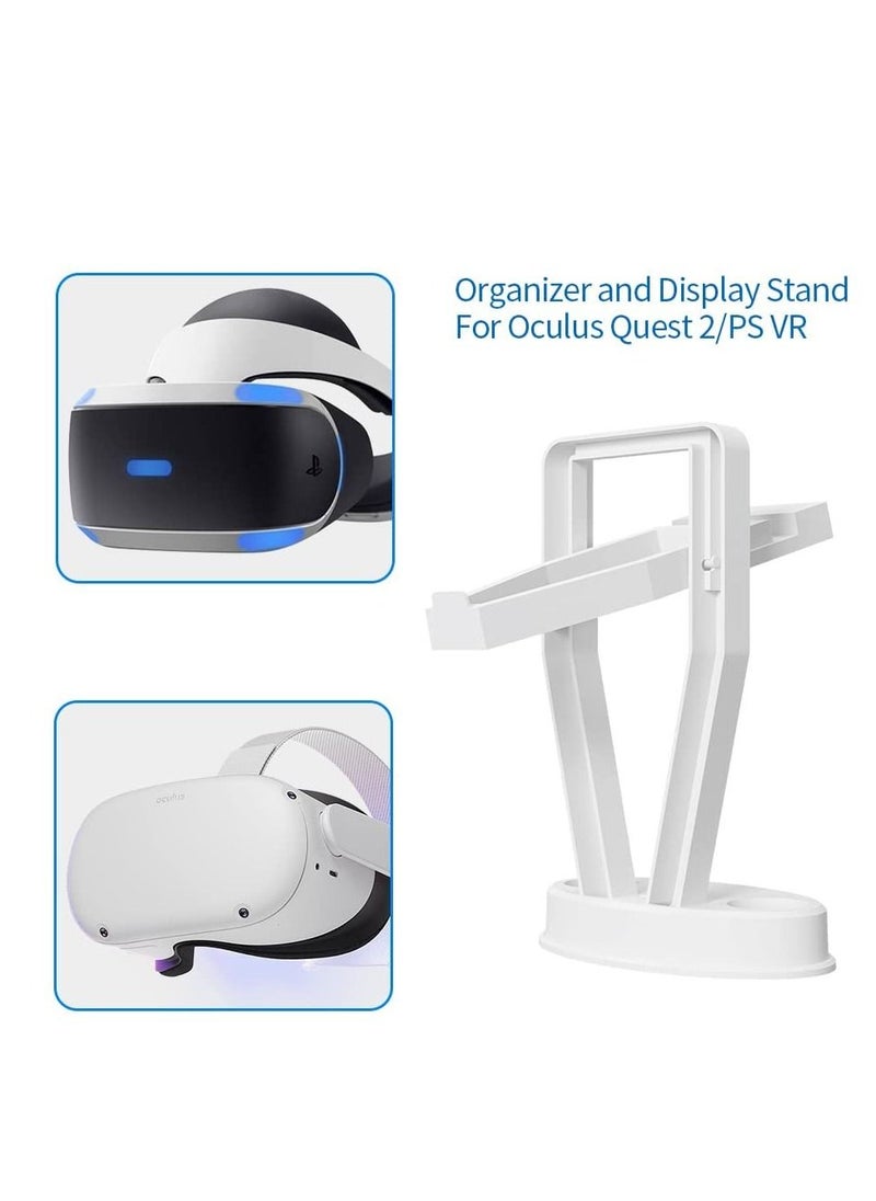 KASTWAVE - VR Stand, Organizer, and Display Stand for Oculus Quest 2/Quest/Meta/Rift/Rift S/PS VR Headset and Touch Controllers (White) - Image 1
