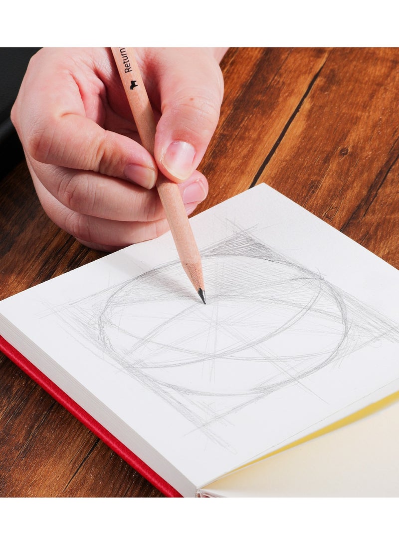 Deli EC285 FINENOLO 12cm*12cm-40pages Black Hard Leather Cover Sketch Book 160g Sketch Paper White - Ideal for Sketching & Painting - Image 4