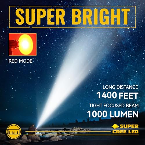 Durapower Rechargeable Spotlight Flashlight, 1000LM IP68 Waterproof Super Bright Handheld Spotlight, 1400ft Range LED Portable Spot Light for Marine Boat Hunting Camping - Image 3