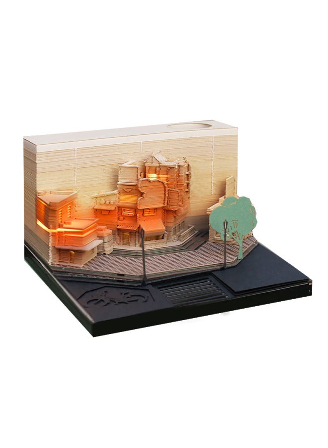 Chinese-style Mid-autumn Festival Creative Cultural And Creative Gifts, Guanghan Palace Paper Sculpture Miniature Architecture Desktop Ornaments, 3d Stereo Sticky Notes