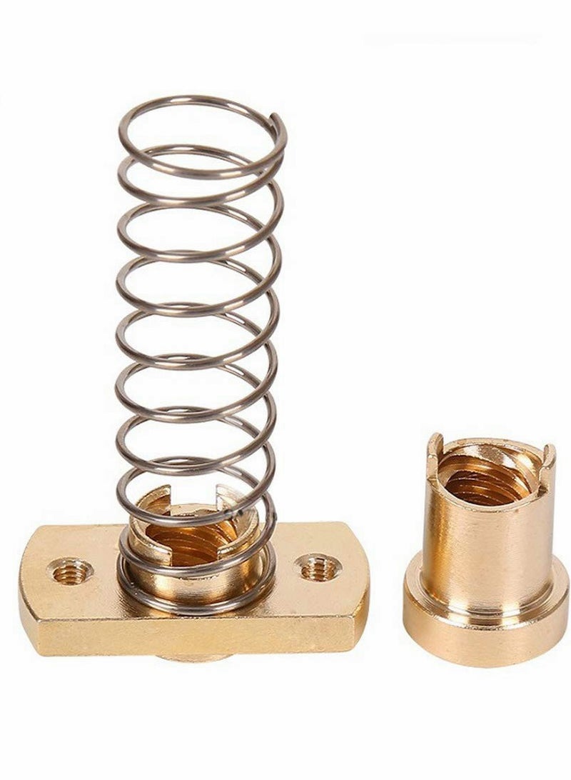 SOLARAE 2 Pack CR10 Z axis T8 Anti Backlash Spring Loaded Nut Elimination Gap Brass Nuts for Upgrade Ender 3 Ender 3s Ender 3 Pro V2 CR 10 Tornado 3D Printer 8mm Acme Threaded Rod - Image 2