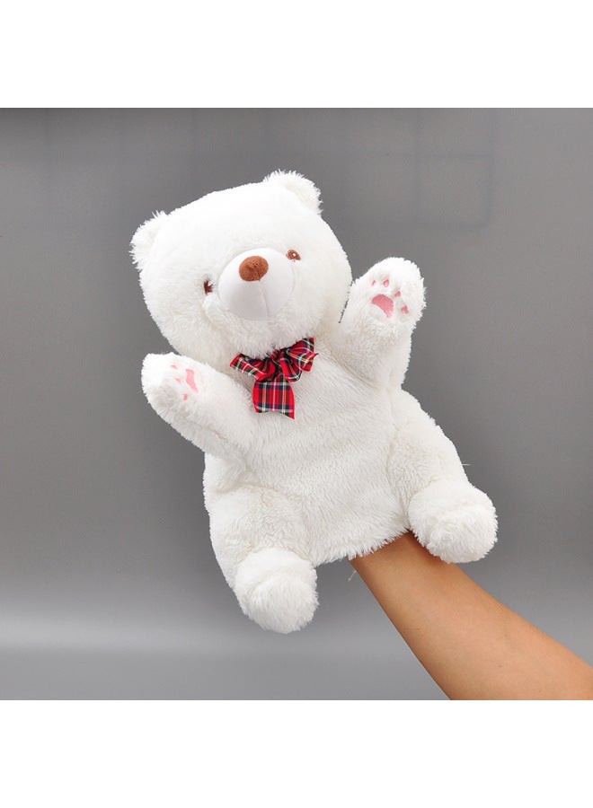 Aquarium Polar Bear Little Penguin Hand Puppet Cute Sticky Stuffed Ragdoll Healing Soothing Toy Ventriloquism Rag Doll-Specifications:Polar Bear Hand Puppet-Color:Authentic Product Approximately 25cm  - Image 1