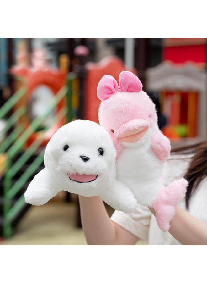 Aquarium Polar Bear Little Penguin Hand Puppet Cute Sticky Stuffed Ragdoll Healing Soothing Toy Ventriloquism Rag Doll-Specifications:Polar Bear Hand Puppet-Color:Authentic Product Approximately 25cm  - Image 5
