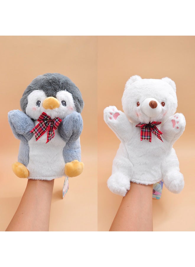 Aquarium Polar Bear Little Penguin Hand Puppet Cute Sticky Stuffed Ragdoll Healing Soothing Toy Ventriloquism Rag Doll-Specifications:Polar Bear Hand Puppet-Color:Authentic Product Approximately 25cm  - Image 2