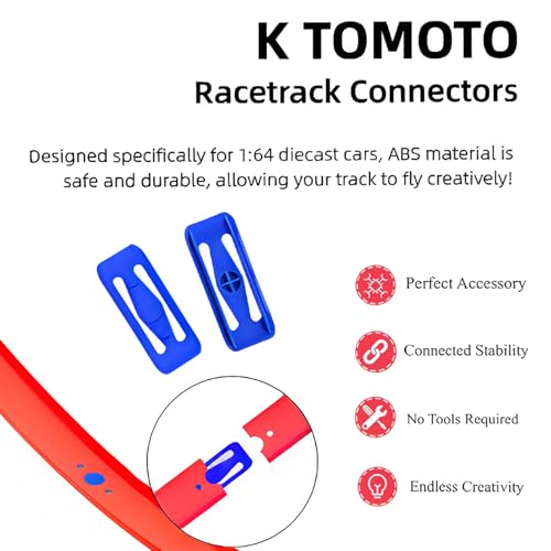 K TOMOTO 25 Pack K TOMOTO Racetrack Connectors Compatible with Hot Wheels Blue Replacement Parts for Race Track Sets Durable Tight Fit Birthday Gift for 512 Years Old - Image 5