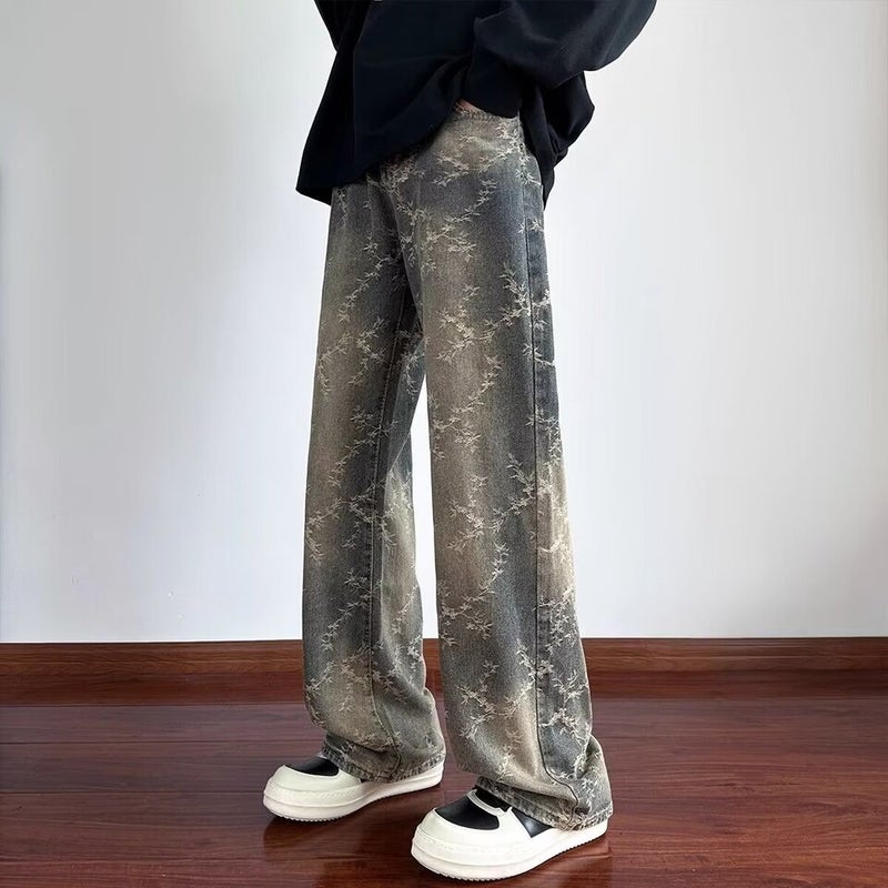 Unisex Classic Denim Jeans Loose Fit Daily Outdoor Wear - Image 1