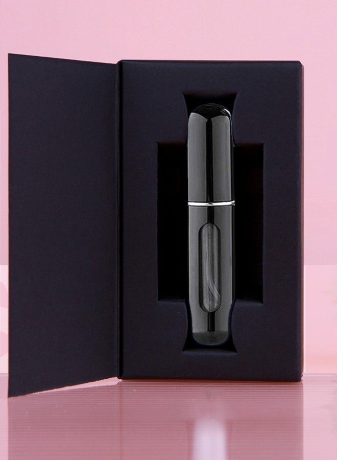 مجيد زجاجات رذاذ عطر قابلة لإعادة التعبئة مع صندوق، قطعة واحدة (أسود)، زجاجة رذاذ عطر صغيرة فارغة محمولة، حاوية عطر للخروج ليلاً والاستخدام اليومي  - Image 1
