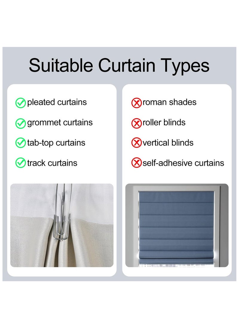 AL WADI FURNITURE Set of 30 Pcs Stainless Steel Solid Curtain Pinch Pleat Hooks Windows Treatment 4 Prongs Pinch Pleat Drapes for grommet curtains, pleated curtains, tab-top curtains and track curtains - 7L x 2.5W cm  - Image 5