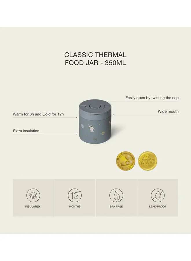 Citron Stainless Steel Food Jar 350ml - Spaceship - Vacuum-Insulated Hot & Cold Container