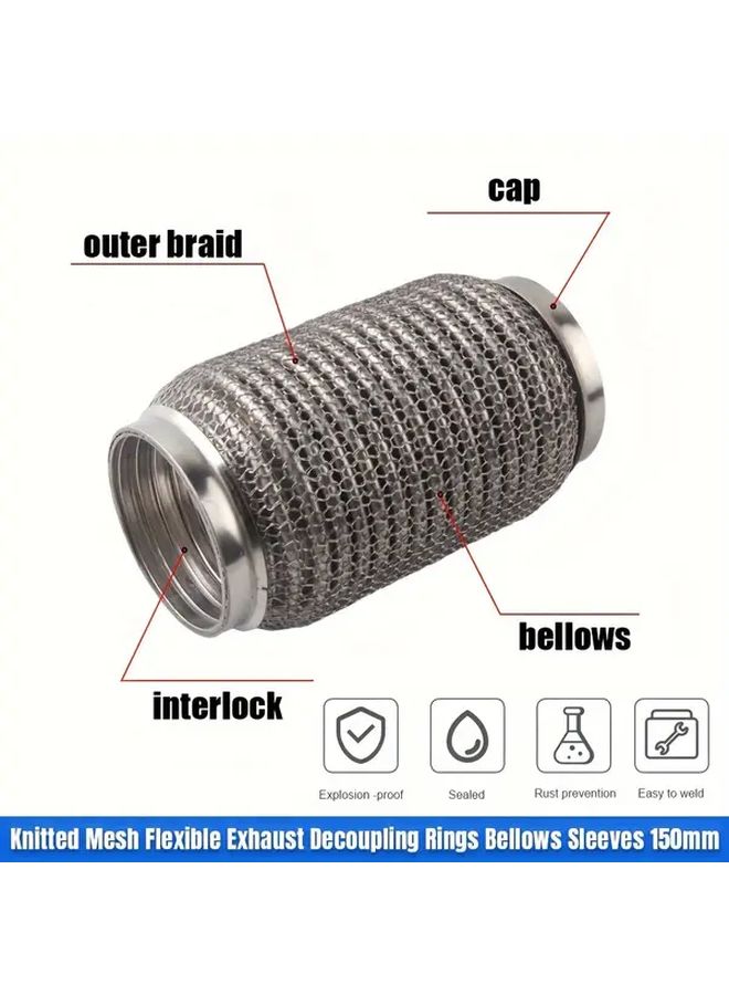 Exhaust Decoupling Rings And Bellows Sleeves Flexible Knitted Mesh 2 5 Inch 63 5 Mm - Image 5