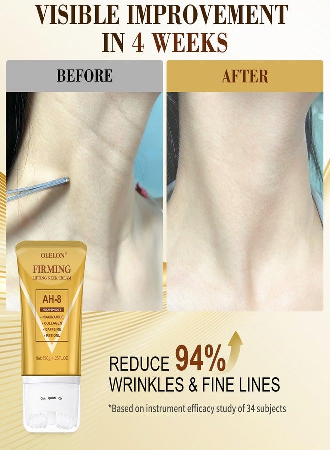 OLELON [2026 Upgrade AH8 Firming Neck Cream with Roller - Tightening & Lifting Cream for Sagging Skin, 8-HA Clockwise Neck Cream for Face & Body Skin Tightening Cream with Massage Roller - Image 4
