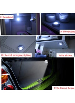 Goolsky 1pc LED Touch Light Round, 3 Leds Cordless Cabinet Night Lights, Stick-on Light Fixture for Hallway Bathroom Bedroom Kitchen Cabinet Stairs Home Decor( Not Included Battery)  - Image 5