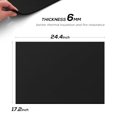 FLASLD Welding Blanket Fireproof Mat Heat Resistant Material Up To 1800°F Flame Retardant Fabric Carbon Felt for Grill Stove Pit Soldering Welders Plumbers (18×24 inch) - Image 2