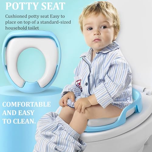 Xpandio Baby Toilet seat Safe Soft Training seat Potty Sitting Ring with Handles Bathroom Trainer close stool Cover - Multicolour - Image 4