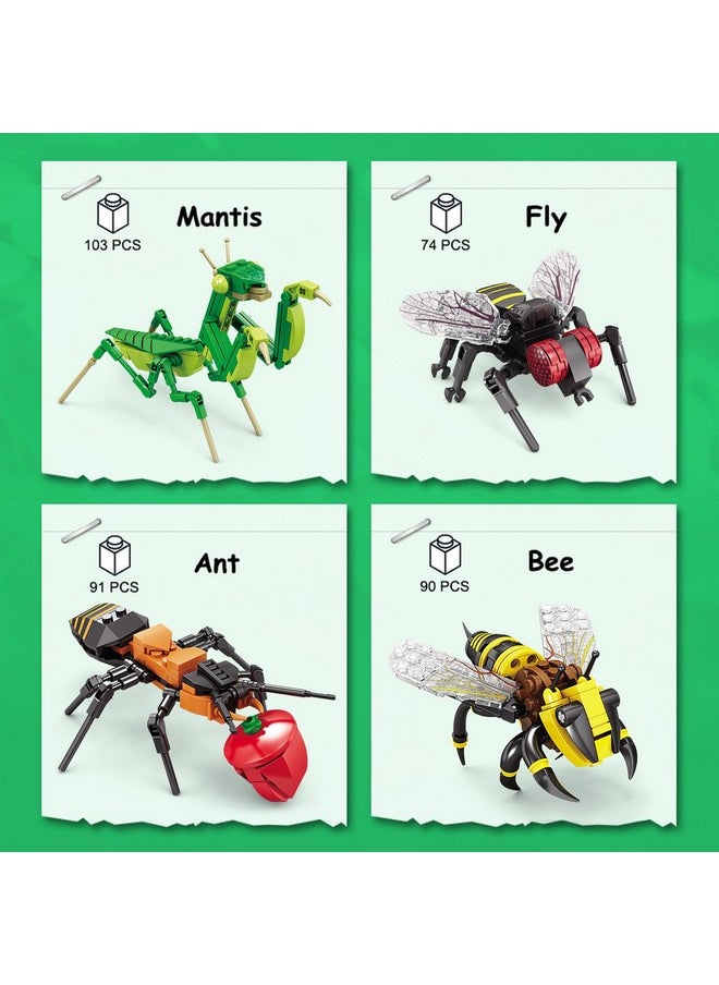 Kazi KAZI Bugs Building Toy Set,Insect Collection Building Blocks Including 8 Different Bug,STEM Toys for Kids Age 8 and Up,Play and Display Gift Idea for Boys and Girls  - Image 3
