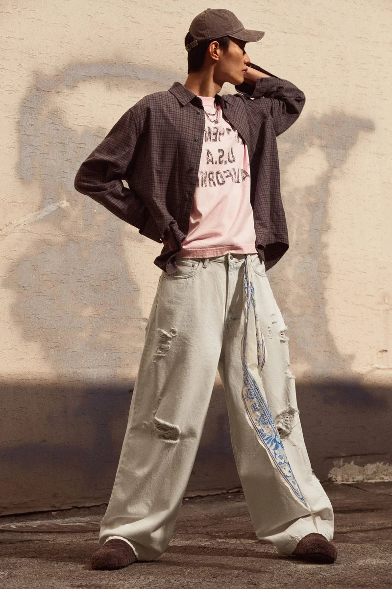 اتش اند ام جينز فضفاض