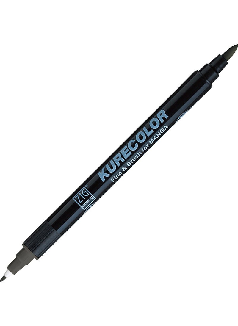 Zig Kurecolor Fine&brush For Manga Double Sided Pencil N:c.09 Cool Gray 9  - Image 1
