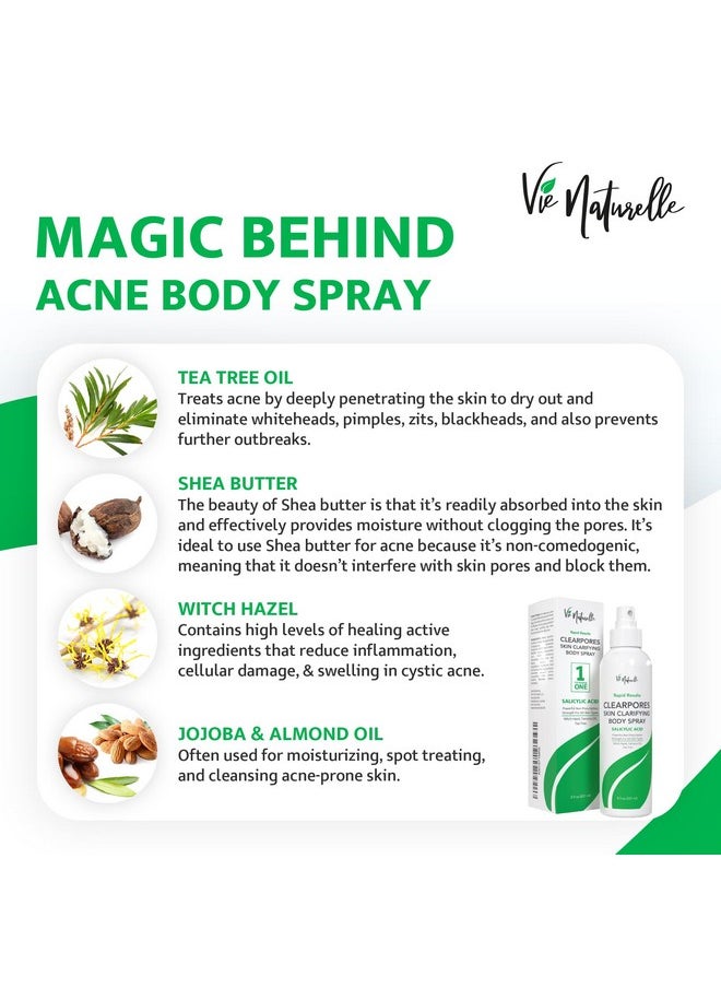 Vie Naturelle Face, Body Acne Spray - Salicylic Acid - Butt, Back Acne Treatment - Cystic Hormonal Acne Treatment, Body, Chest Spray  - Image 3
