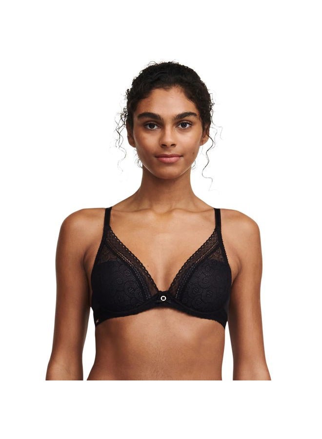 Chantelle Women's Festive Lace Plunge Bra, Black, 30E - Image 1
