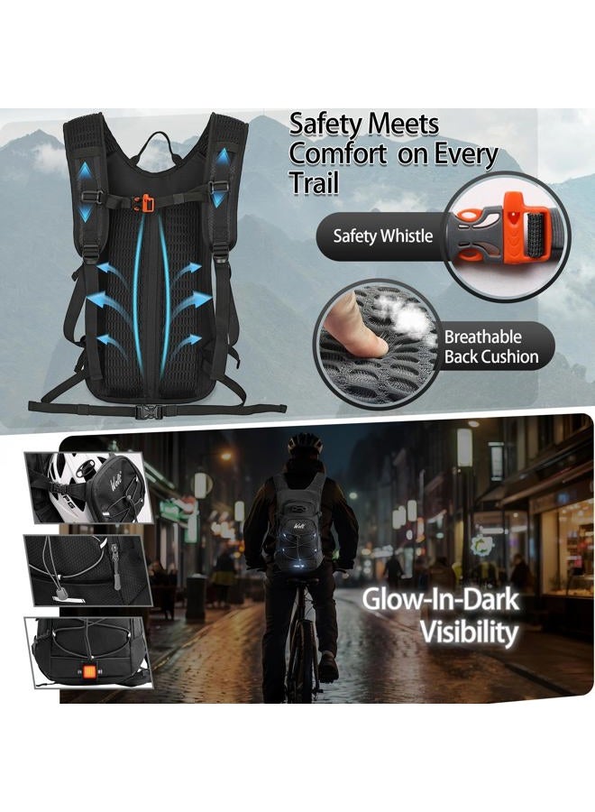 Wolt Hydration Backpack 18L Hiking Water Backpack with 2L Water Bladder for Men Women, Hydration Pack for Running Cycling Biking and Climbing (Black) - Image 4
