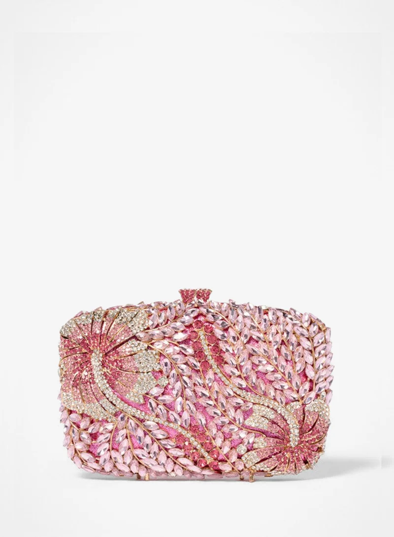 فورايفر نيو EVERLY Orchid Embellished Clasp Clutch