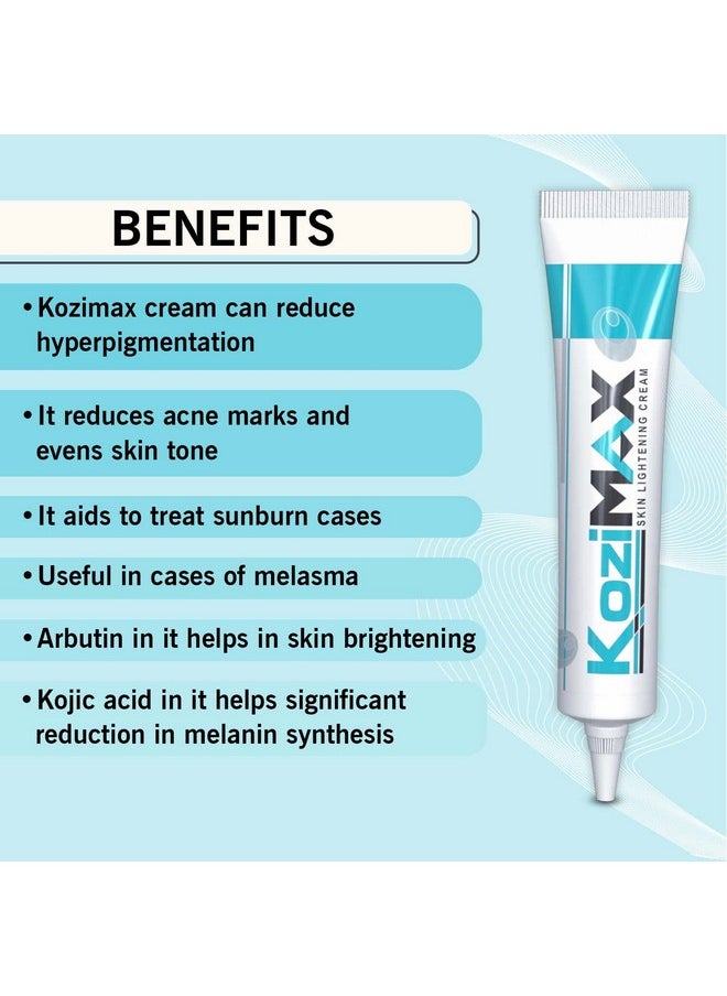 ETHIGLO Kozimax Skin Lightening Cream : 09 Grams : Pack Of 05  - Image 4