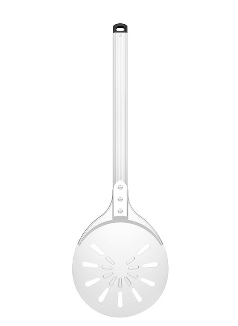 Pizza Turning Peel 8" Pizza Turner, Aluminum Perforated Pizza Peel Spinner Turning Pizza Paddle with Long Handle, Indoor & Outdoor Pizza Oven Accessories