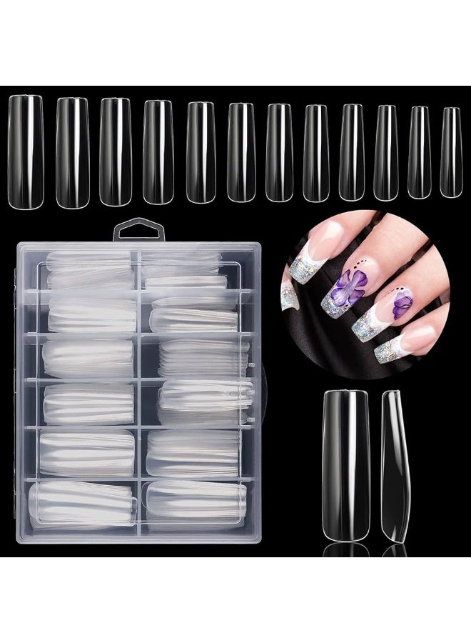 maya jewelry Industrial nails with complete coverage of nail tiles false nail for womwn . A set of 500 pieces, transparent and flat artificial nails for salons and home - Image 1