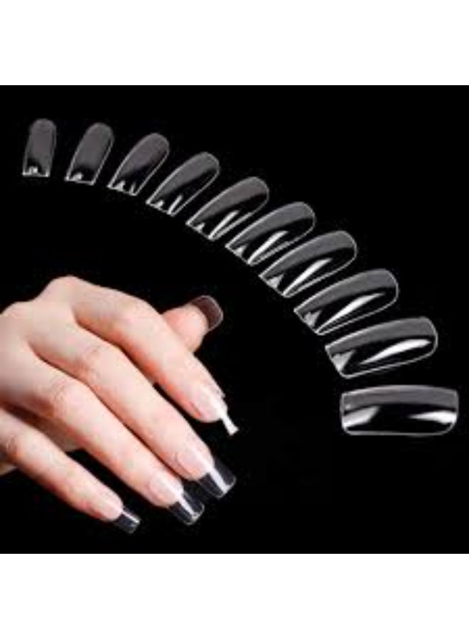maya jewelry Industrial nails with complete coverage of nail tiles false nail for womwn . A set of 500 pieces, transparent and flat artificial nails for salons and home - Image 3