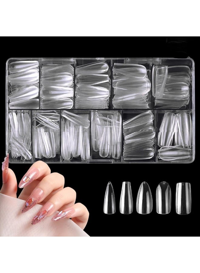 maya jewelry Industrial nails with complete coverage of nail tiles false nail for womwn . A set of 500 pieces, transparent and flat artificial nails for salons and home - Image 4