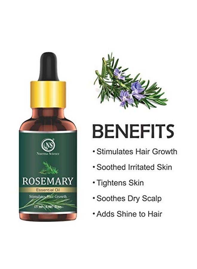 نويرما ساينس زيت إكليل الجبل العطري الطبيعي 100% من Nuerma Science لنمو الشعر - 15 مل | زيت عطري عضوي ونقي يلطف حب الشباب ويتحكم في تساقط الشعر والقشرة | مناسب للنساء والرجال من جميع أنواع الشعر - Image 4