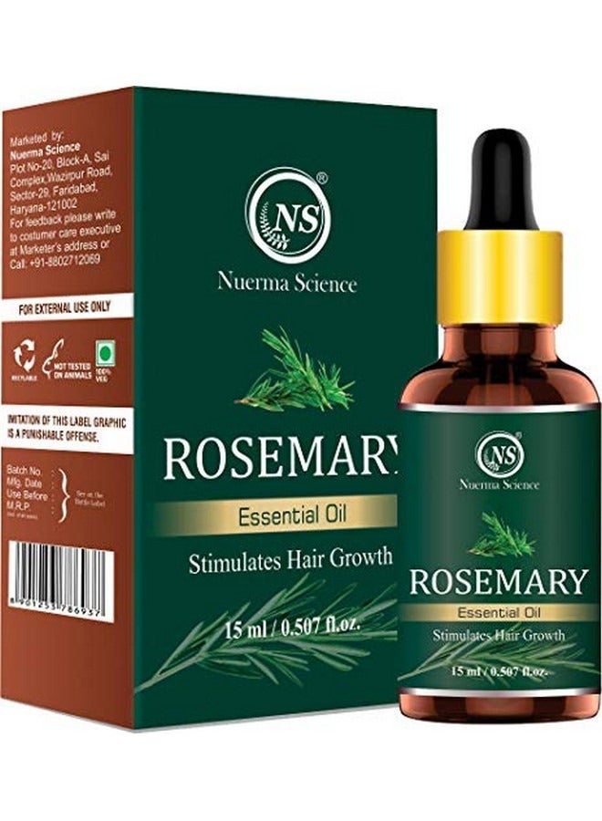 نويرما ساينس زيت إكليل الجبل العطري الطبيعي 100% من Nuerma Science لنمو الشعر - 15 مل | زيت عطري عضوي ونقي يلطف حب الشباب ويتحكم في تساقط الشعر والقشرة | مناسب للنساء والرجال من جميع أنواع الشعر - Image 1