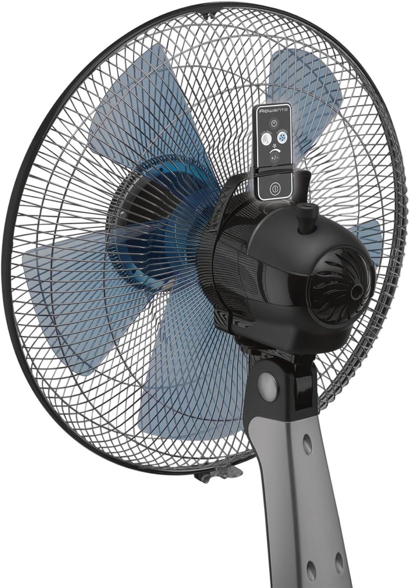 Rowenta , Desk Fan, Turbo Silence Table Fan with Remote, 18 Inches, Ultra Quiet Fan for Bedroom, Oscillating, Portable, 5 Speeds, Black, Indoor, VU2660 - Image 4