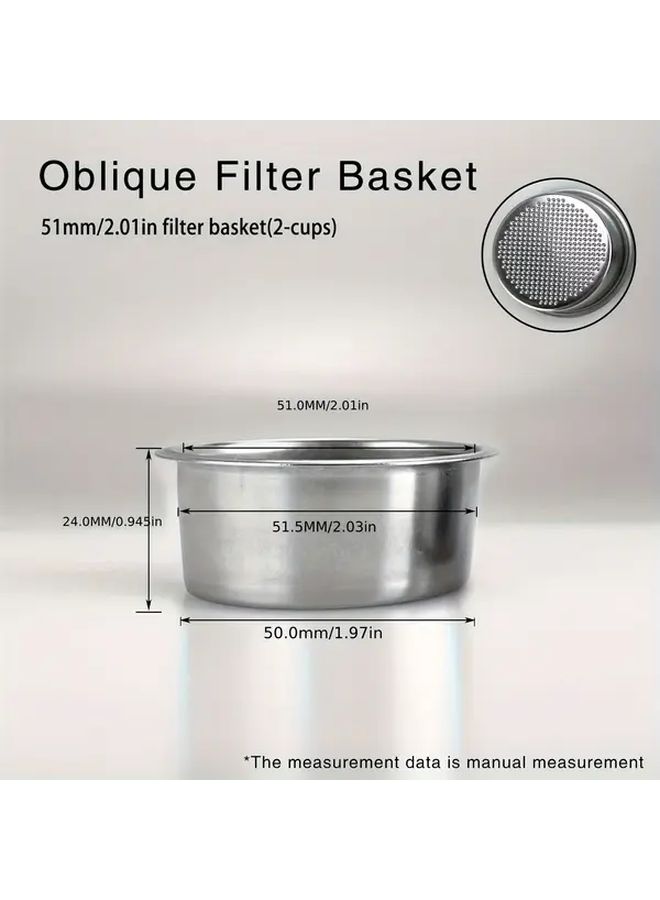Stainless Steel 51mm Espresso Coffee Filter Basket 1 Cup - Image 4