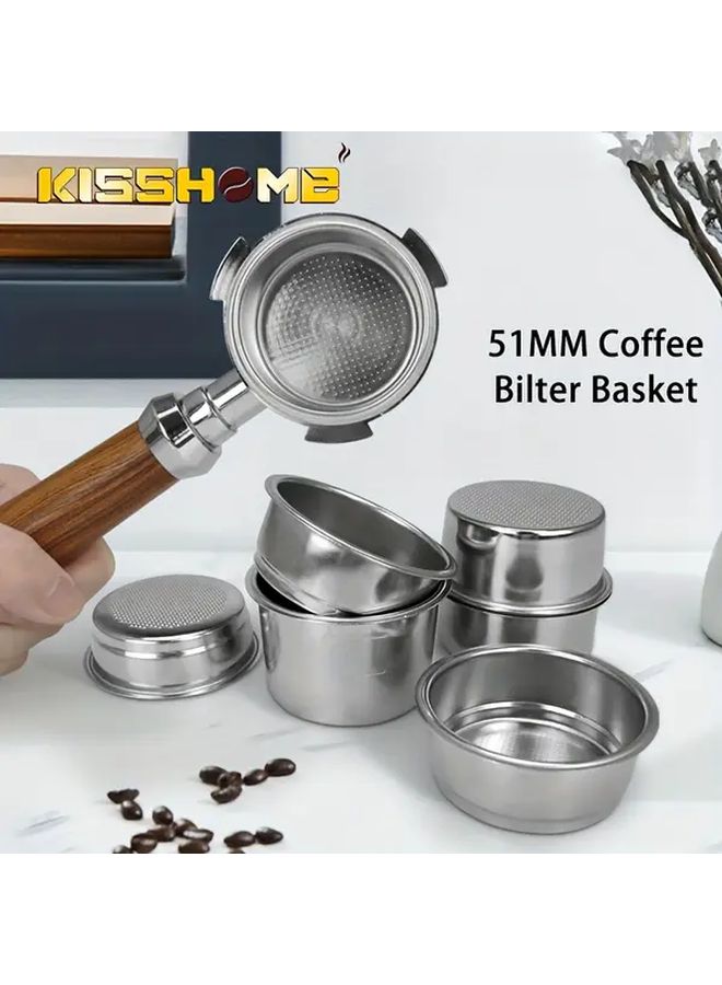 Stainless Steel 51mm Espresso Coffee Filter Basket 1 Cup - Image 1