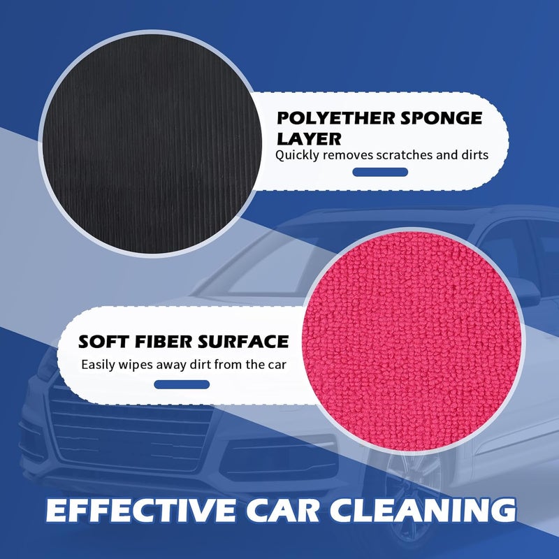 Figpade 2PCS Car Clay Mitt Auto Detailing,Soft Clay Bar Mitt for Cleaning Car Surfaces,Anti-Scratch Clays Mitts for Cars Detailings to Replace Traditional Clays Bar Cars Accessories (Red/2PCS) - Image 4