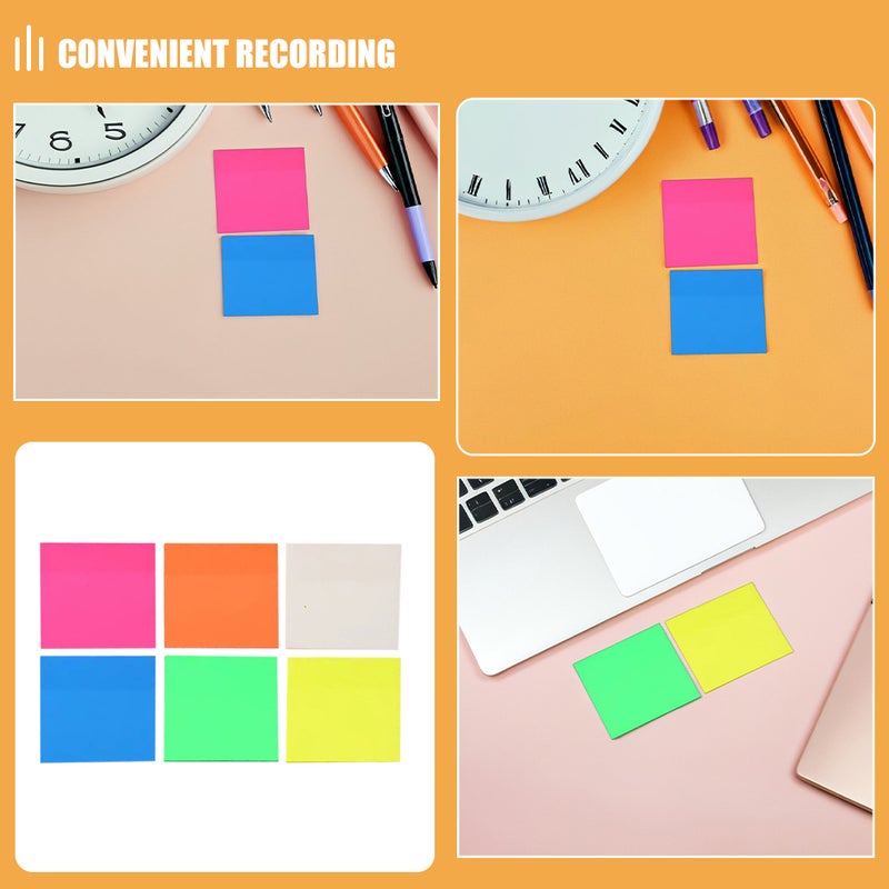 12pcs Sticky Notepad Memo Pad With Fluorescent Index Tabs Removable Sticky Flags Transparent Sticky Tabs For Highlighter Strips - Image 4