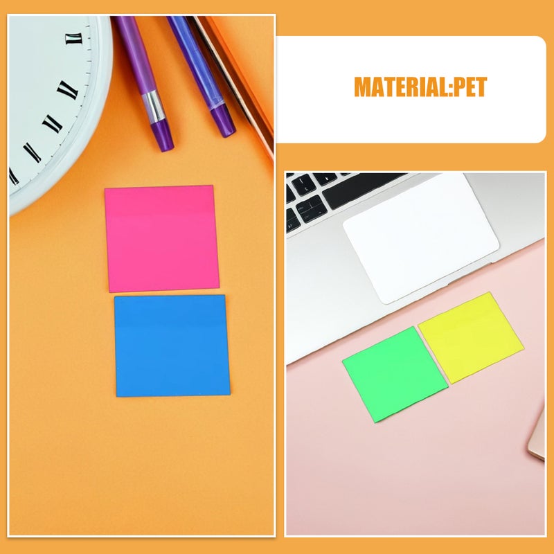 12pcs Sticky Notepad Memo Pad With Fluorescent Index Tabs Removable Sticky Flags Transparent Sticky Tabs For Highlighter Strips - Image 3