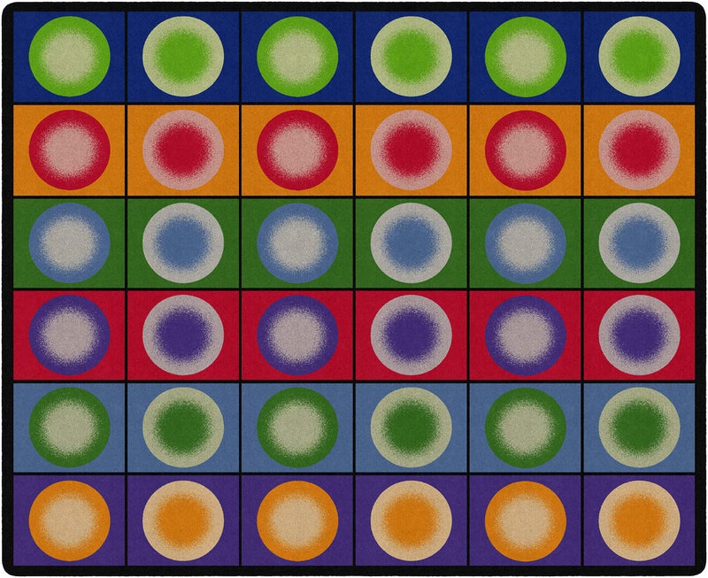 Flagship Carpets Dot Spots Colorful Childrens Classroom Area Rug for Kids Room Seating Dcor Play Carpet for Teaching and Playing Seats 36 106 x 132 Rectangle