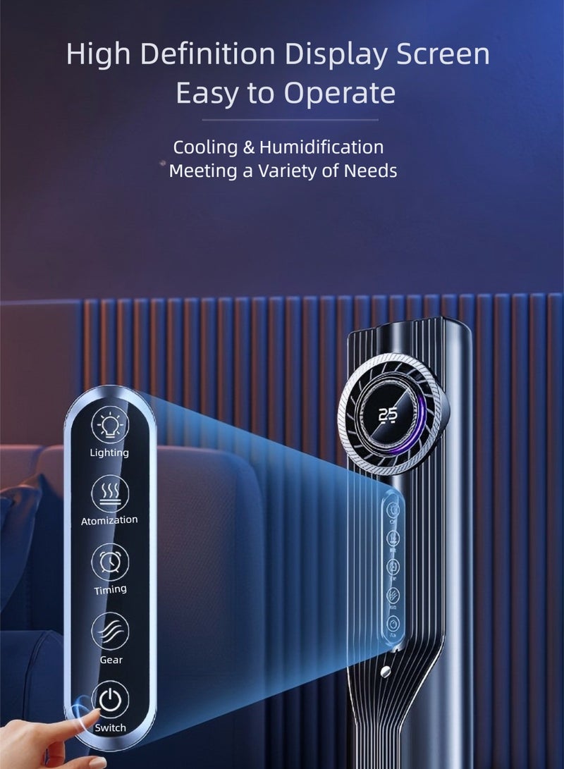 ZTEK 【 Air Conditioners Fan】Quiet Operation with Humidifier, Smart Timer,6-Speed Adjustable，USB-Powered,  Portable for Office/Home - Image 2