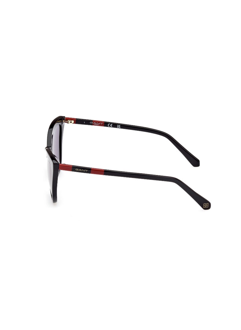 GANT - Women's UV Protection Cat Eye Shape Acetate Sunglasses GA809601A56 - Lens Size: 56 Mm - Shiny Black - Image 1