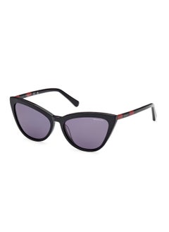 GANT Women's UV Protection Cat Eye Shape Acetate Sunglasses GA809601A56 - Lens Size: 56 Mm - Shiny Black  - Image 1