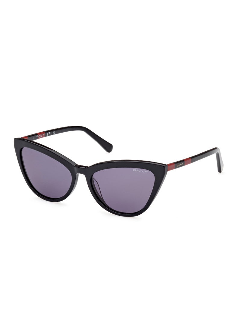 GANT - Women's UV Protection Cat Eye Shape Acetate Sunglasses GA809601A56 - Lens Size: 56 Mm - Shiny Black - Image 1
