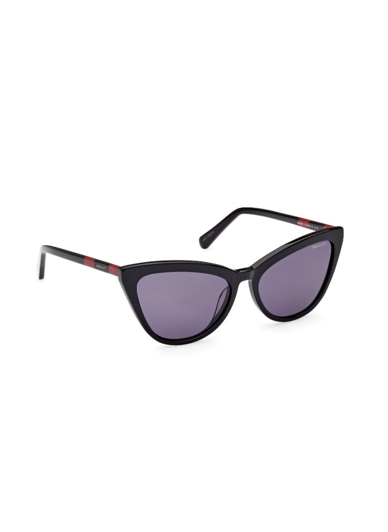 GANT - Women's UV Protection Cat Eye Shape Acetate Sunglasses GA809601A56 - Lens Size: 56 Mm - Shiny Black - Image 1