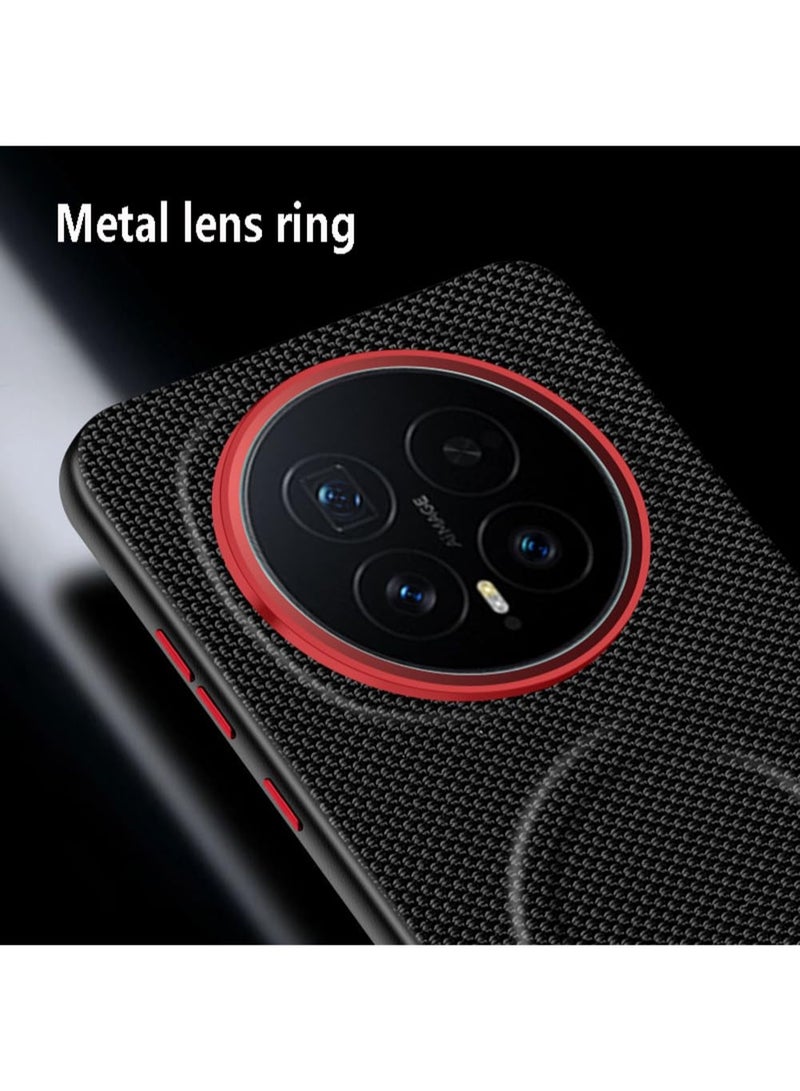 general Magnetic Case Compatible with Honor Magic 8 2025, Metal Camera Lens Protective Ring, Corner Compatible TPU Bumper Leather Fiber Back Cover Shell Shockproof - Image 2