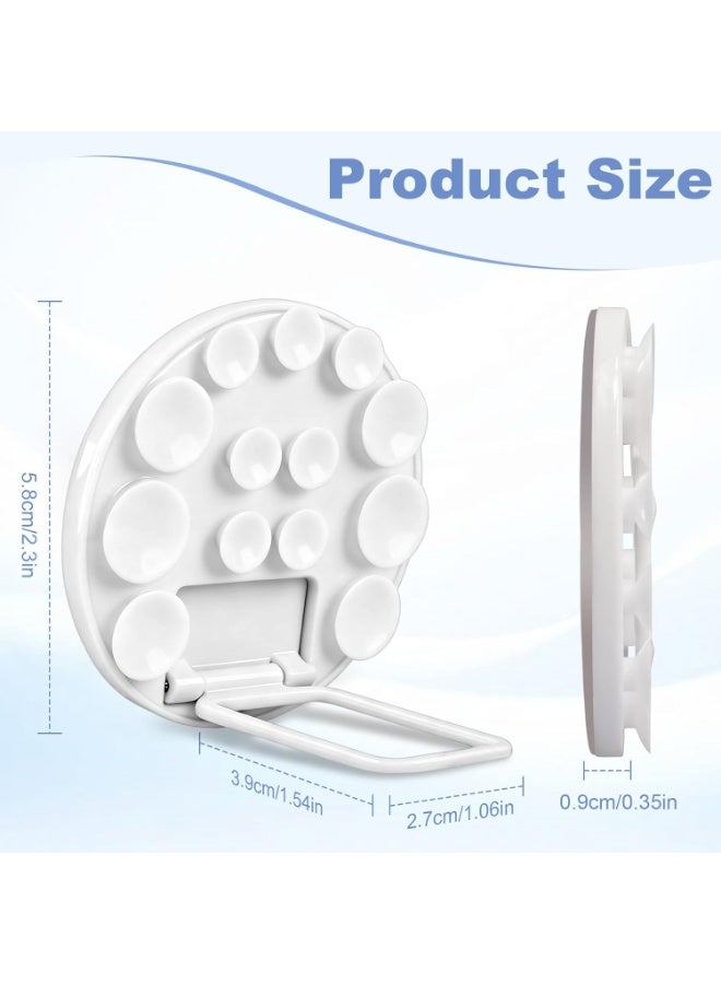 Suction Cup Phone Mount, Silicone Strong Suction Adhesive Phone Grip, Adjustable Angle Phone Holder and Hands-Free Phone Holder for Selfies, Videos and Makeup (White) - Image 2
