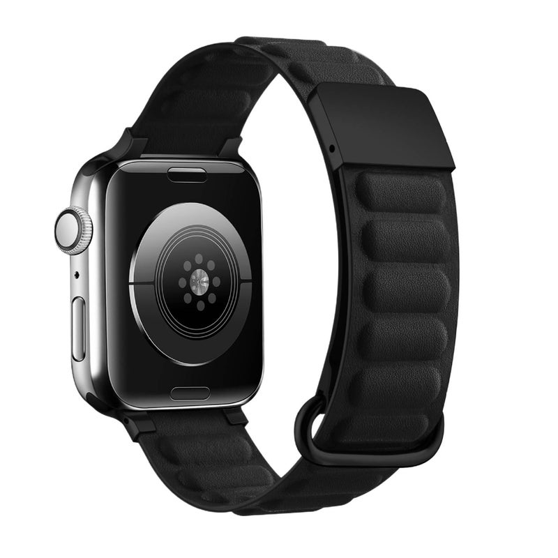 سوار ساعة ذكية باللون أسود قابل للتعديل سوار نايلون حلقي متوافق مع Apple Watch 38/40/41/42/44/45/49mm بملاءمة قابلة للتعديل وحزام بديل - Image 1